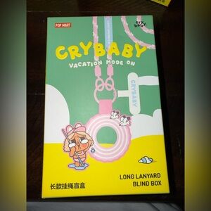 POP MART Crybaby Vacation Mode On Pink Long Lanyard